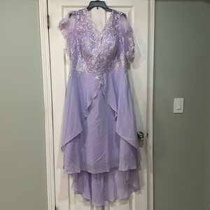Soft Lavender dress with sheer ruffle lace sleeves New! Make an offer.